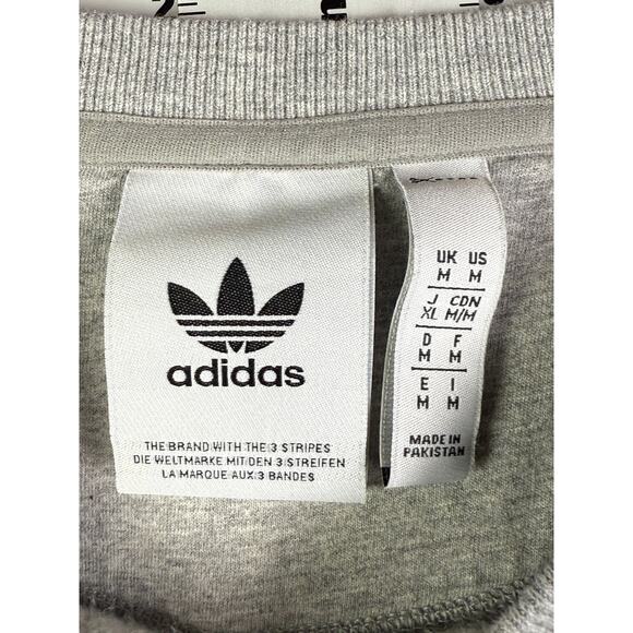 Adidas Originals Trefoil Essentials Crewneck Pullover Sweatshirt Gray Men Medium - Picture 5 of 8
